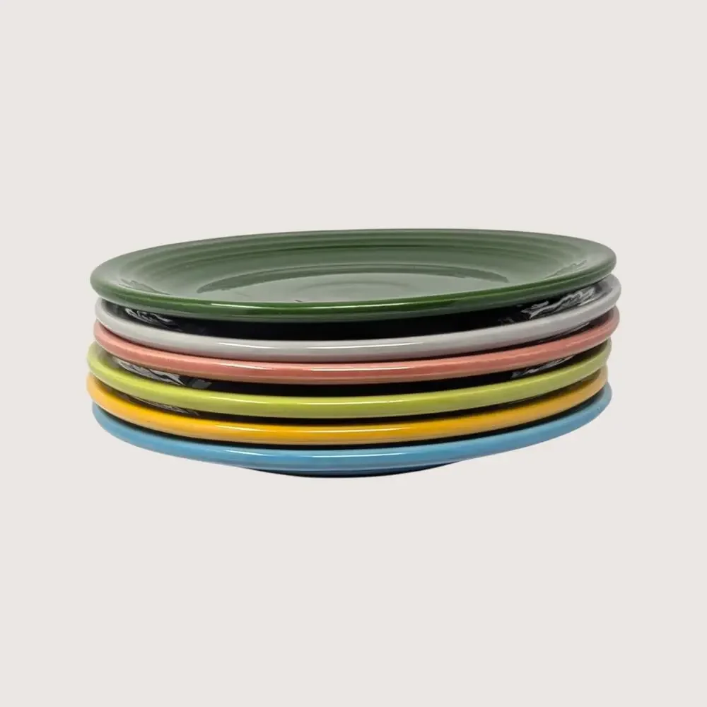 Vintage Fiesta 7.25 Inch Salad Plates Colorful Set